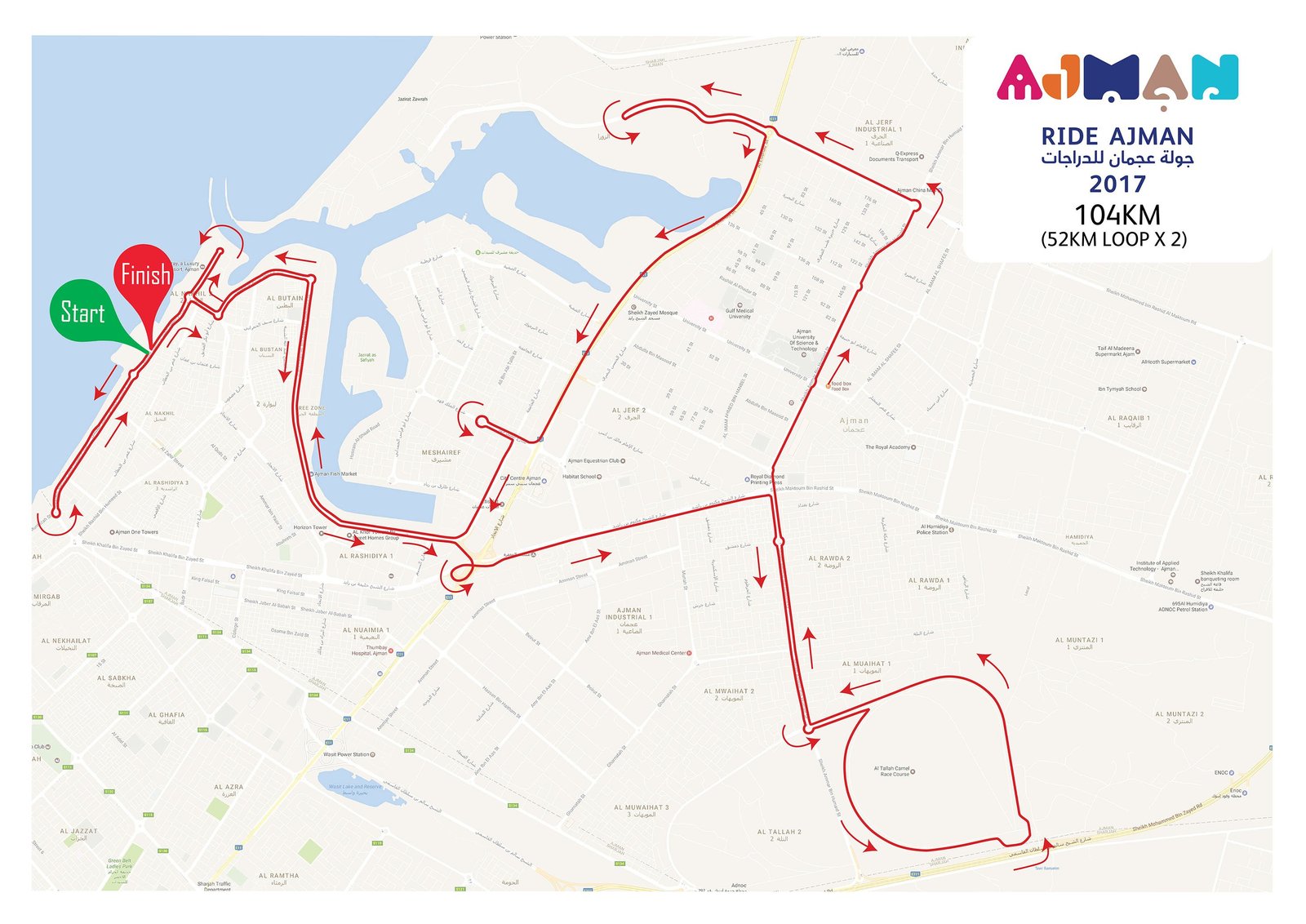 جولة عجمان الثانية للدراجات تنطلق في ابريل 2017