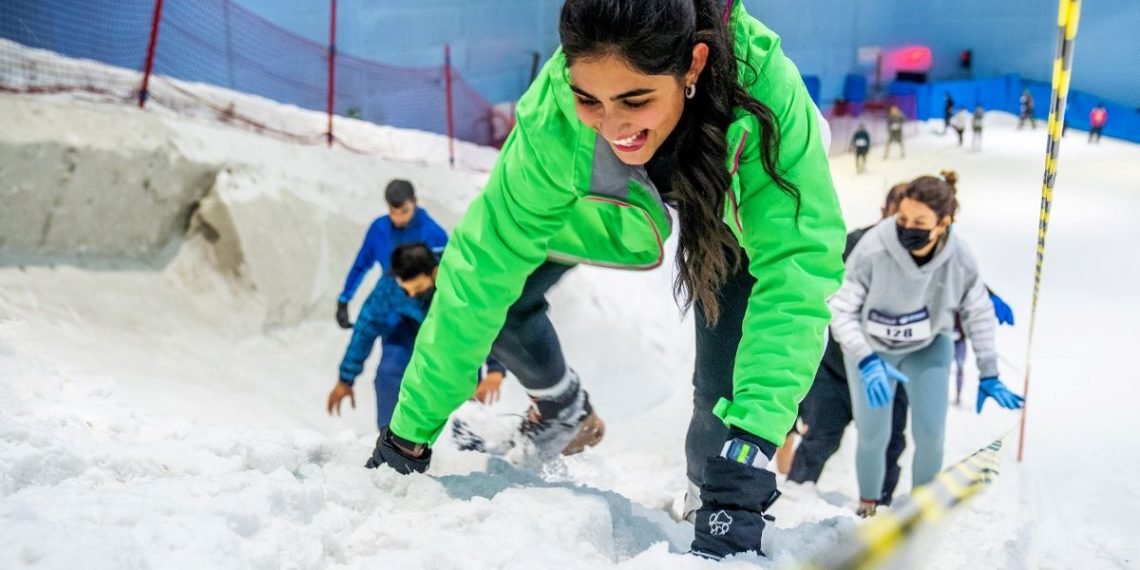 الجري على منحدرات سكي دبي